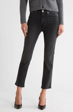 Women's Size 30 FRAME Le High Straight Leg Jeans in Washed Black High Rise Tilt